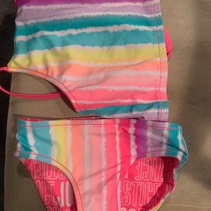 Girls reversible two piece bathing suit